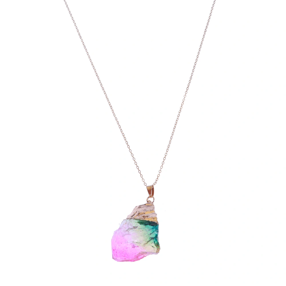 Natural Stone Elegant Women Wedding Colorful Crystal Pendant Necklace