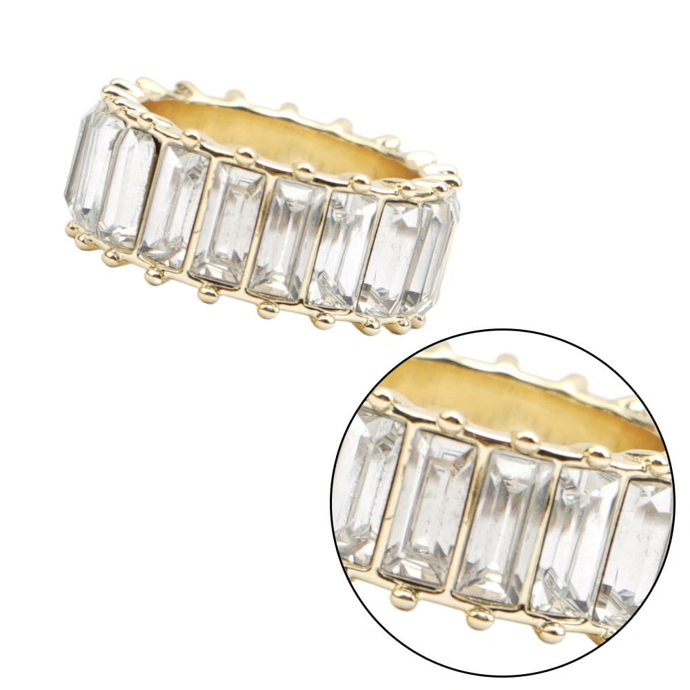 Female Rings Elegant Finger Rings Crystal Rings Finger Decoration Jewelry Rings White 8