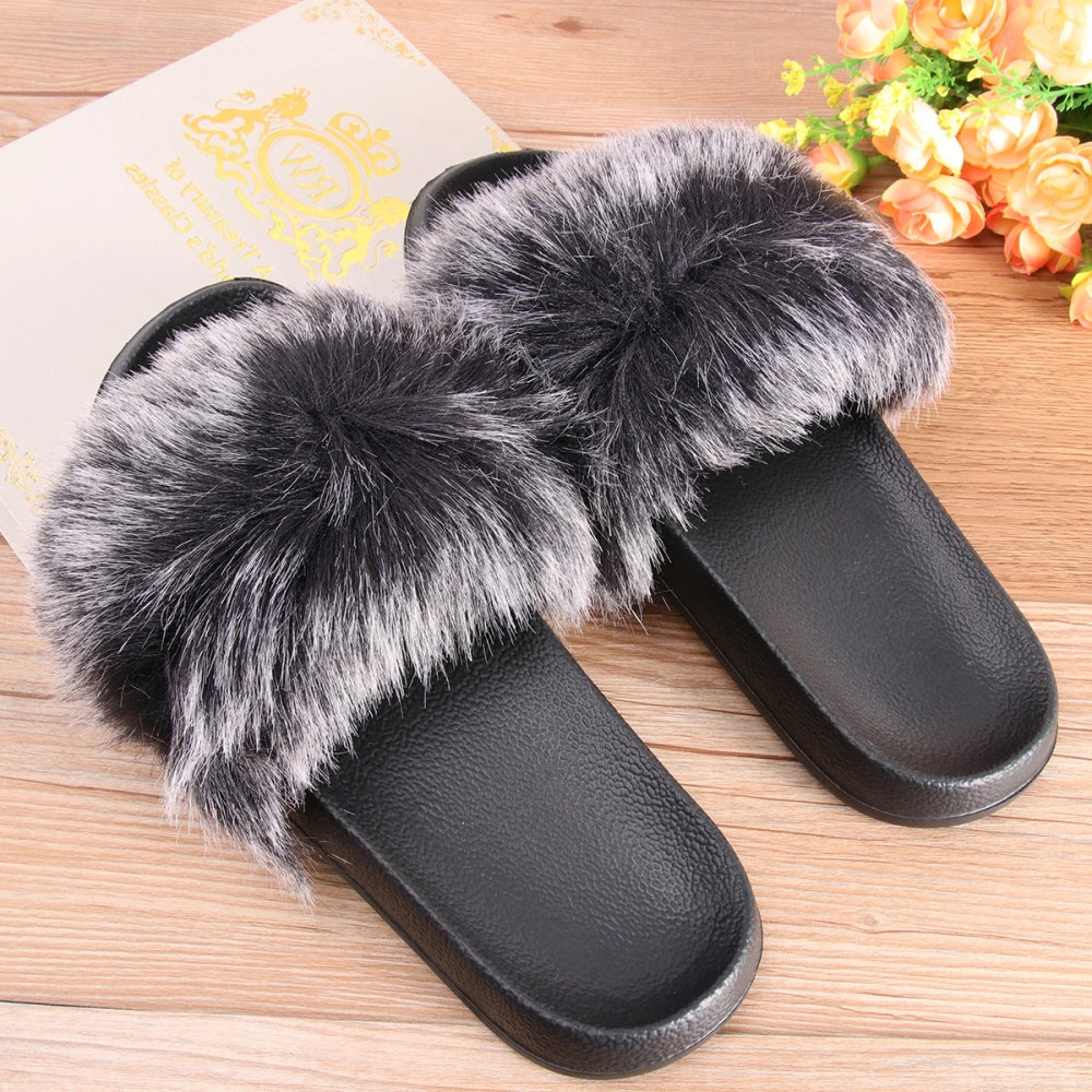 1Pair of Slippers  Winter Indoor Slippers for Women Girls Ladies Size 8.5US,6UK，40EU,10.0215Inch (Black)