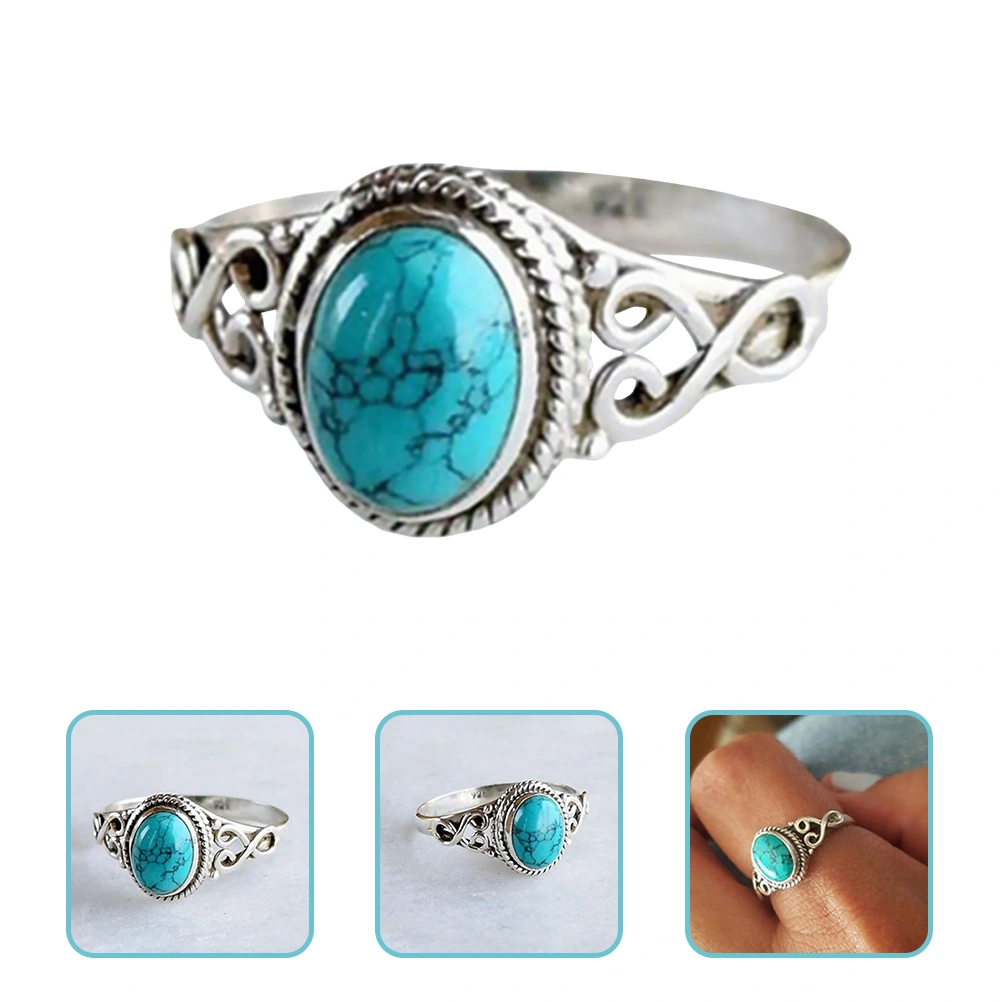 Turquoise Ring Engagement Jewelry Aesthetic Rings Birthday Gifts For Women