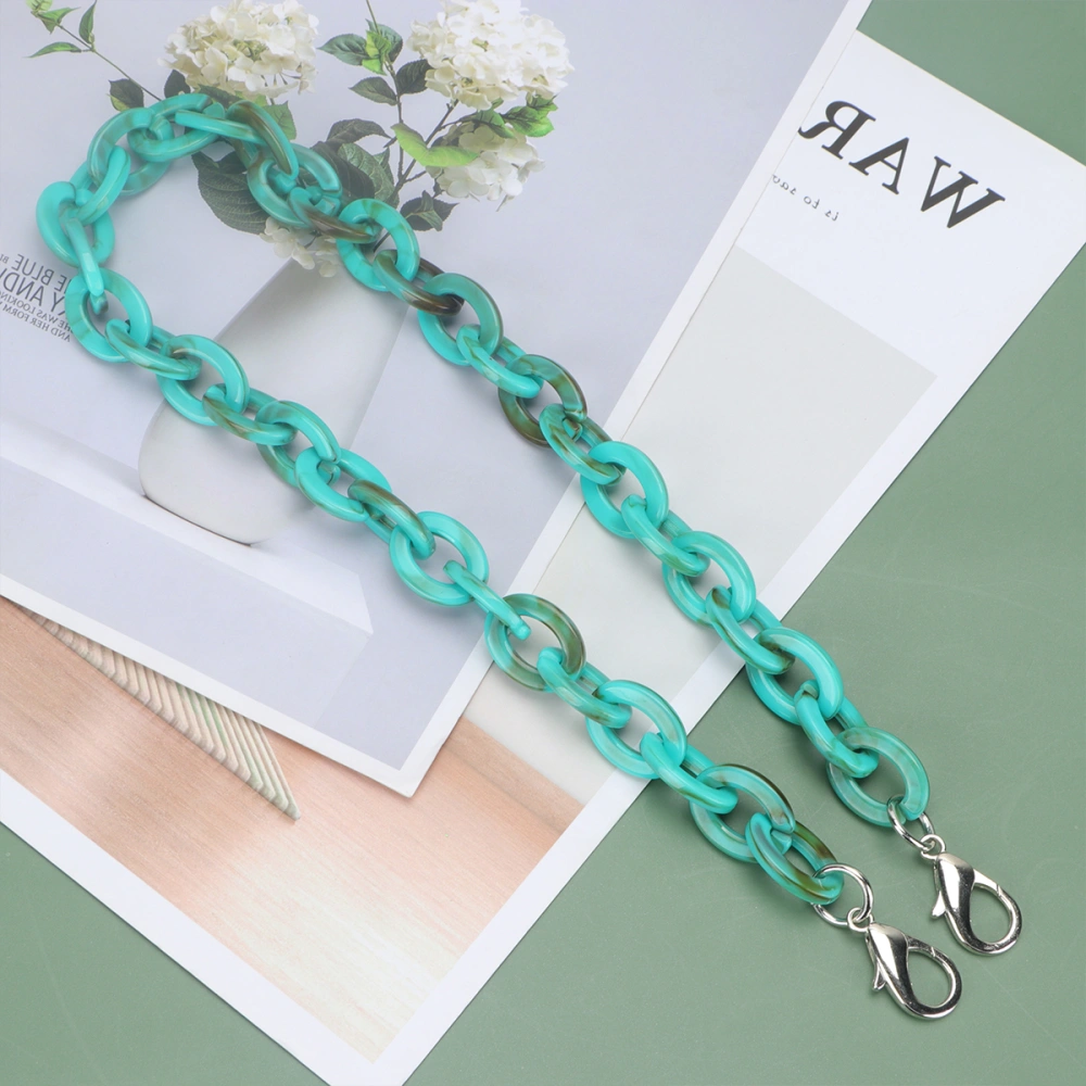 60CM Length Shape Chain Tote Bag Acrylic Decorative Chain Accessory Dual End Alloy Buckle Straps Replacement Handbag Pouch Chains Straps for DIY Small Handbags (Green)