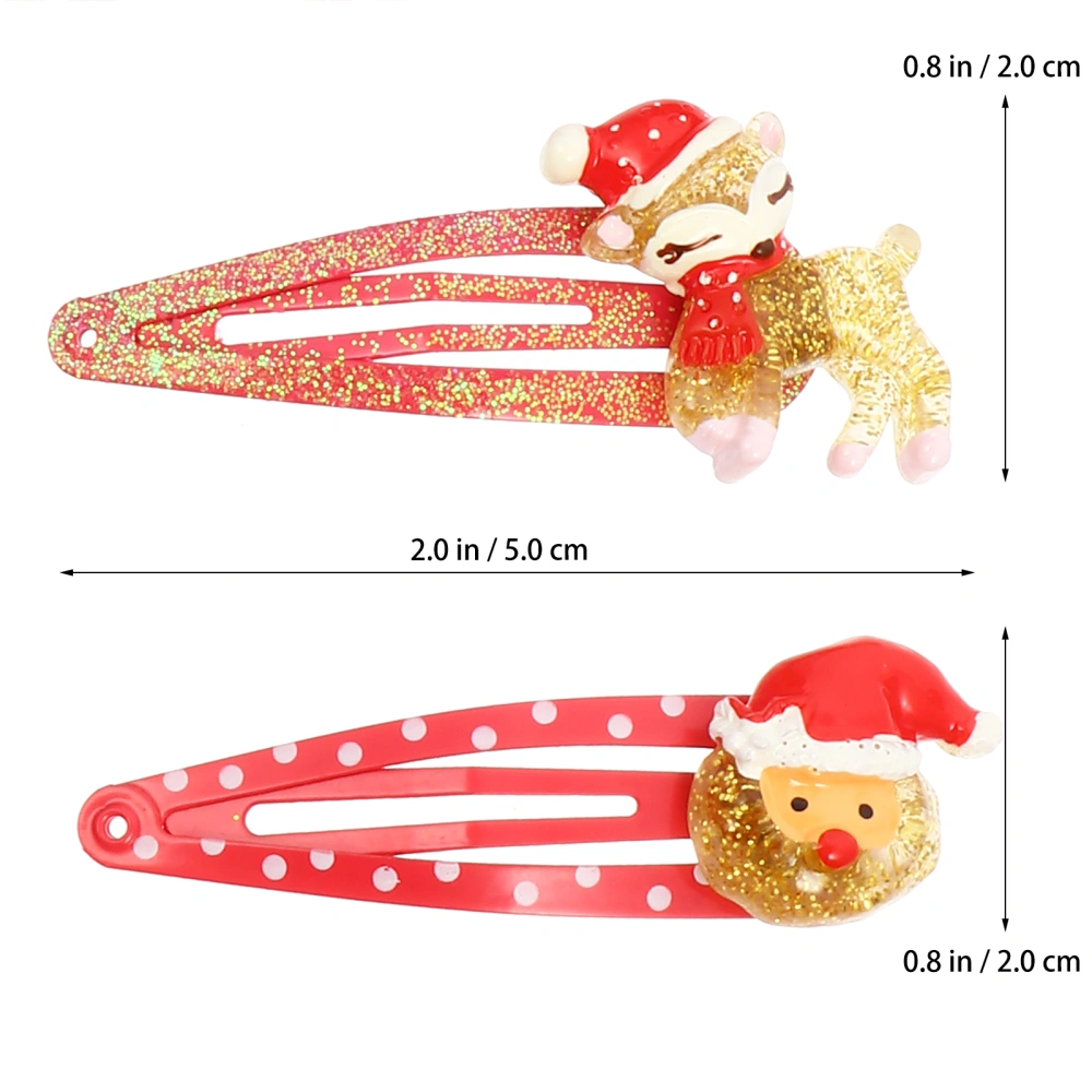 5pcs Hair Clips Adorable Barrettes Cartoon Christmas Hair Clip Hair Ornament