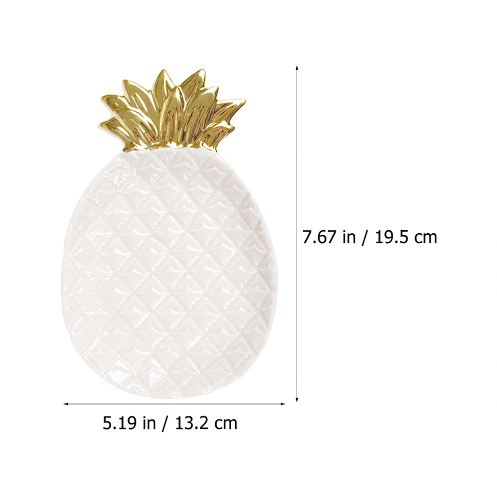 Pineapple Design Fruit Plate Ceramic Snack Plate Party Dessert Storage Plate