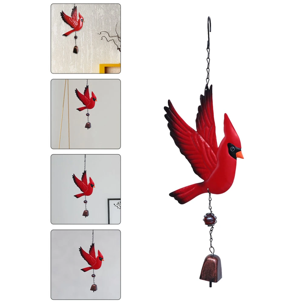 Iron Bird Hanging Ornament Outdoor Bell Wind Chime for Garden Backyard