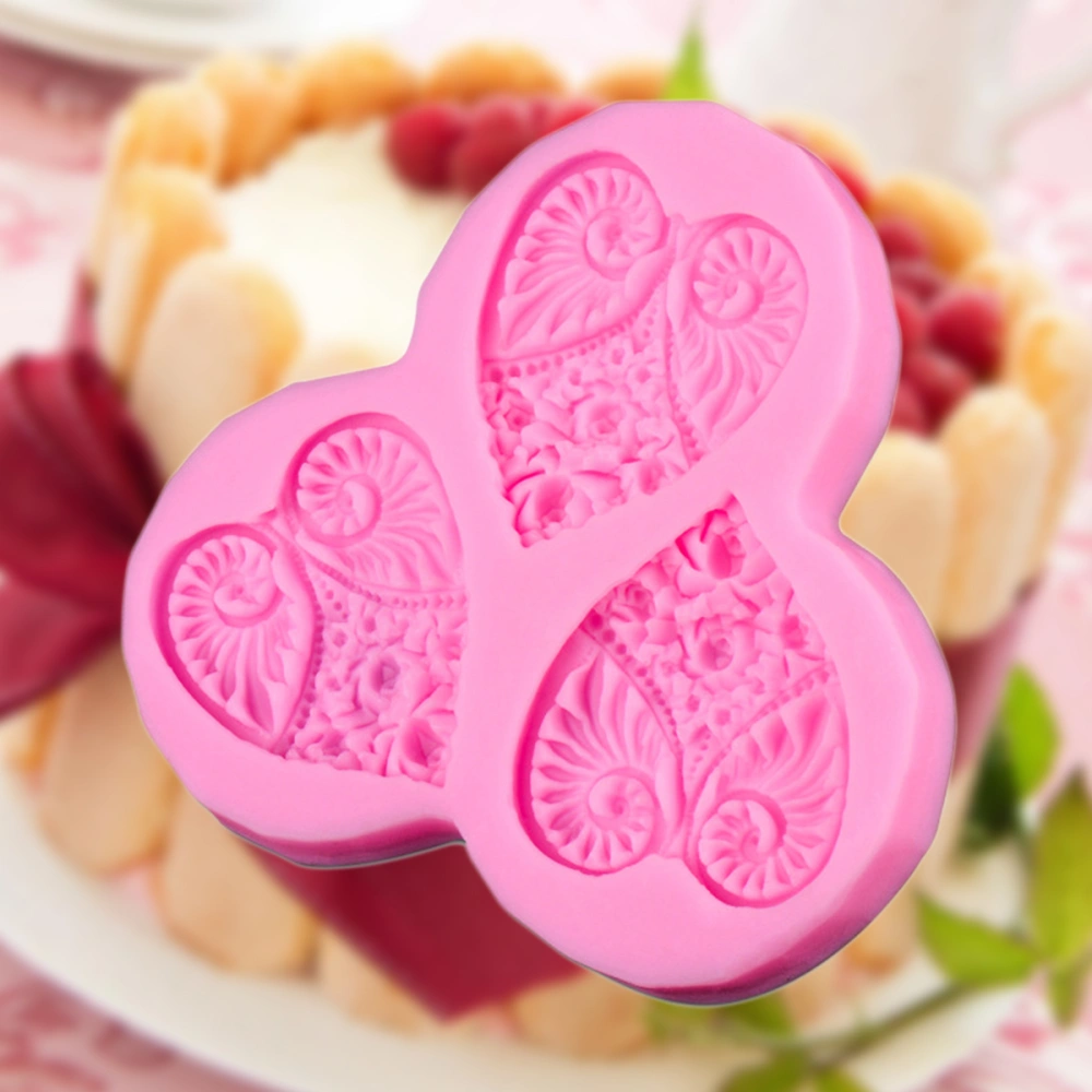 1 Pc Love Heart Flower Shaped Silicone Liquid Cake Fondant Mould DIY Decorating Supplies Tool for Cake Pudding Chocolate Soap Polymer Clay