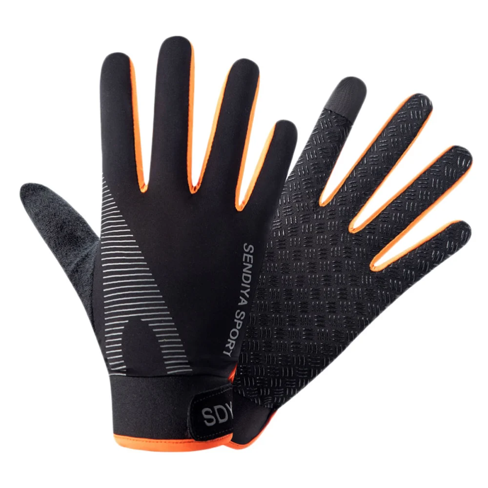 1Pair of Anti-slip Diving Gloves Fishing Scratch Prevention Safety Gloves for Diving Swimming Fishing Size XL(Black Orange)