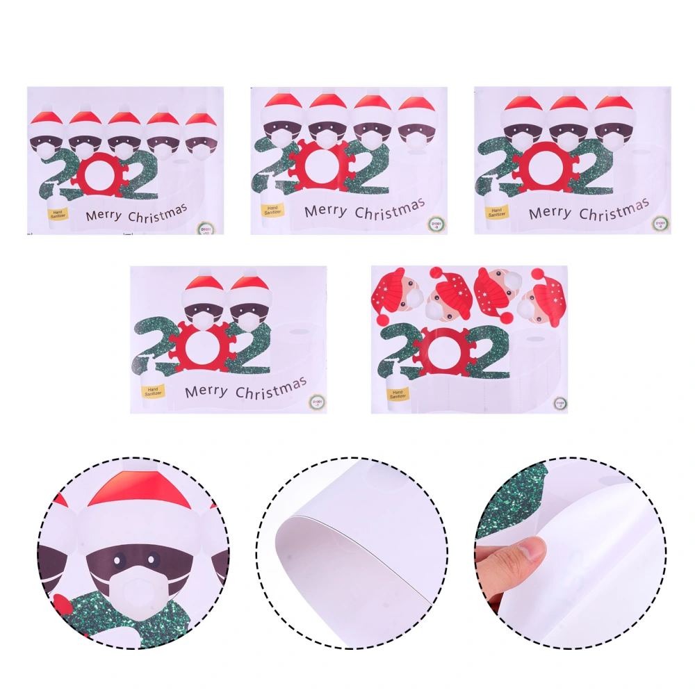 5 Sheets Christmas Window Stickers Survivor Pattern Party Showcase Decals