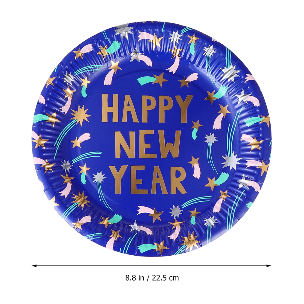 8pcs Disposable Service Plate Decorative Tray Paper Dinner Plate For New Year