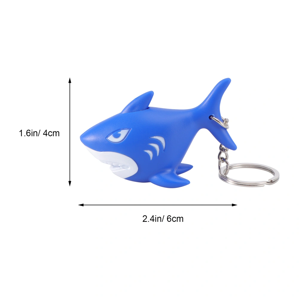 2PCS Plastic Shark Keychains Flash Key Pendant Sounding Key Decorations Creative Keyring Gifts