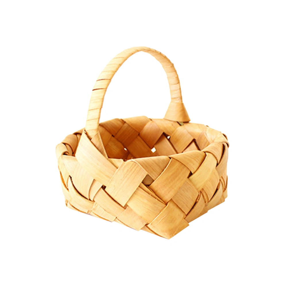 Hand Woven Bamboo Chip Basket Bamboo Basket Flower Basket Egg Basket for Friends