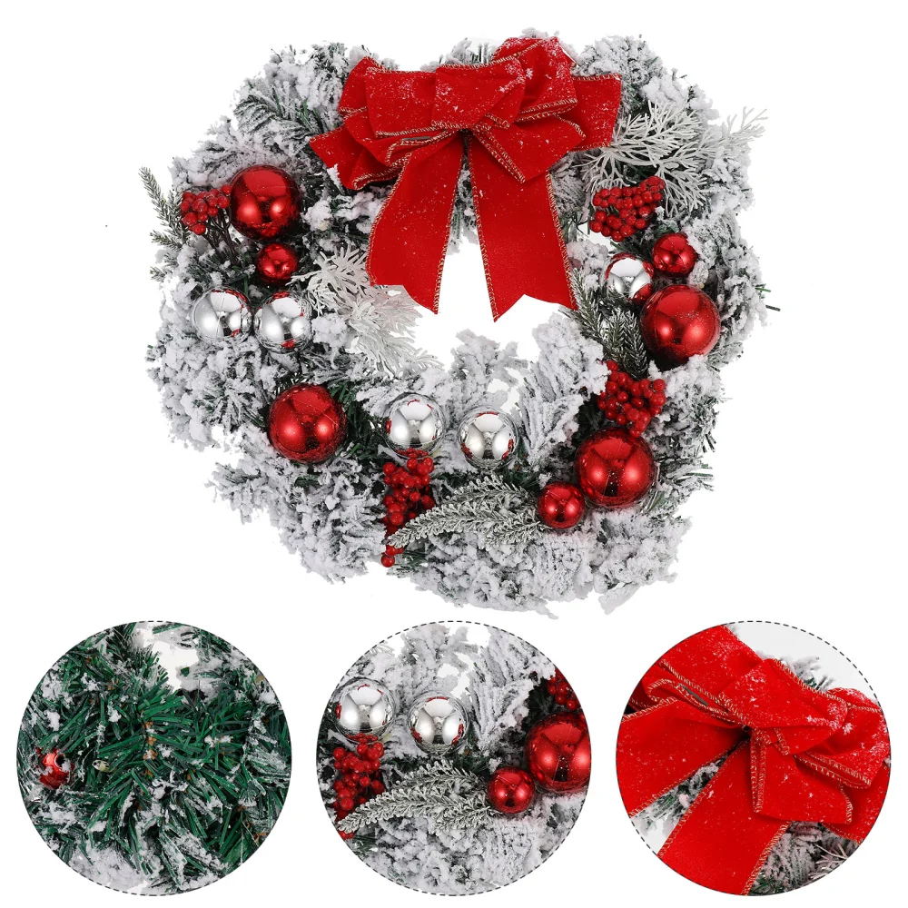 1pc Christmas Wreath Decoration Artificial Garland Ornament Door Hanging Decor