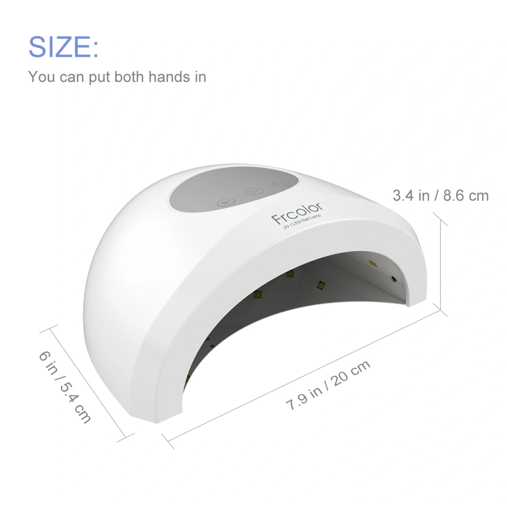 FRCOLOR UV Nail Drying Lamp Led Nail Dryer Smart Curing Lamp Nail Gel Polish Dryer US Plug (White)