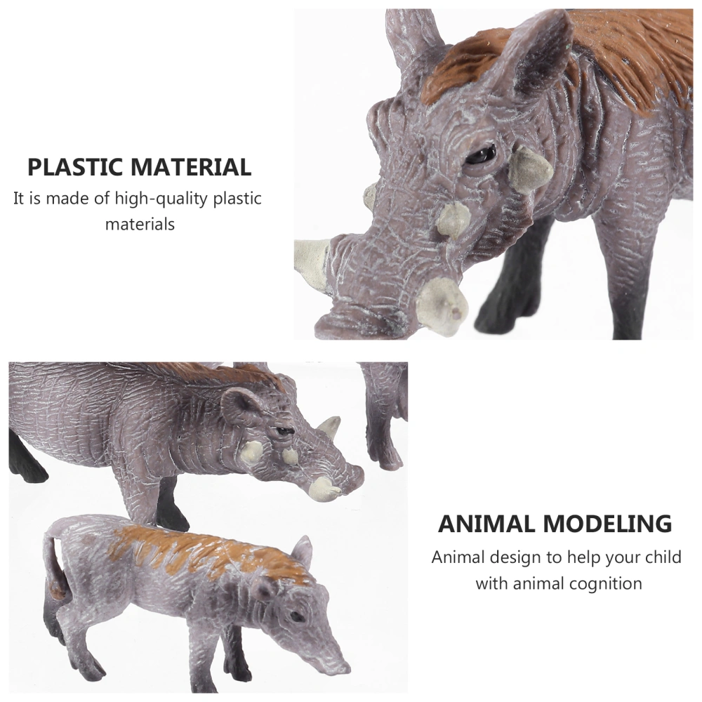 1 Set/3pcs Lifelike Animal Wild Boar Model Mini Farm Decor Wild Boar Statue Toy