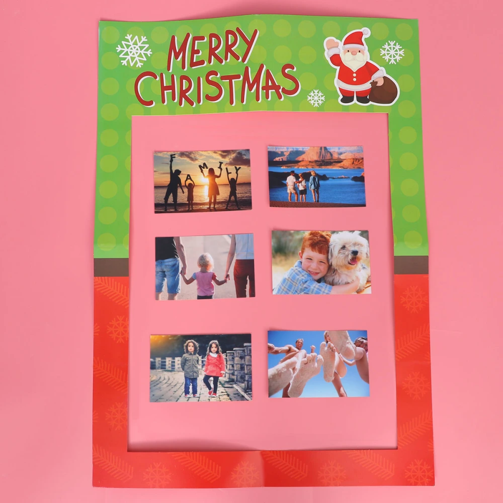 Christmas Photo Frame Fashion Festive Paper Frame Xmas Party Photo Booth Prop New Year Party Decoration Holiday Festival Party Supply