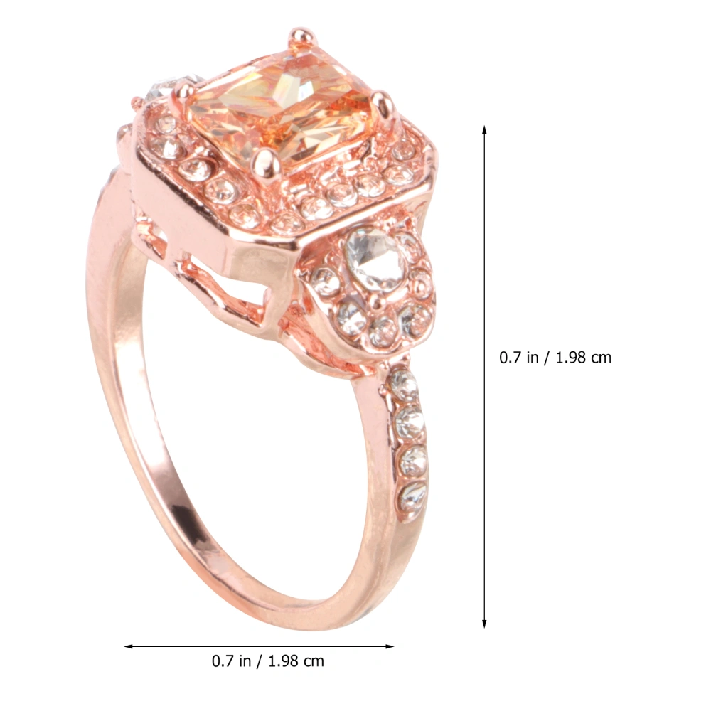 1Pc Rose Gold Couple Ring Elegant Finger Ring Alloy Ring Fashion Finger Jewelry