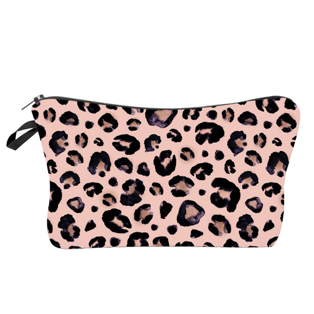 1pc Multifunctional Storage Pouch Leopard Design Makeup Bag Outdoor Hand Bag for Travel Park Shopping