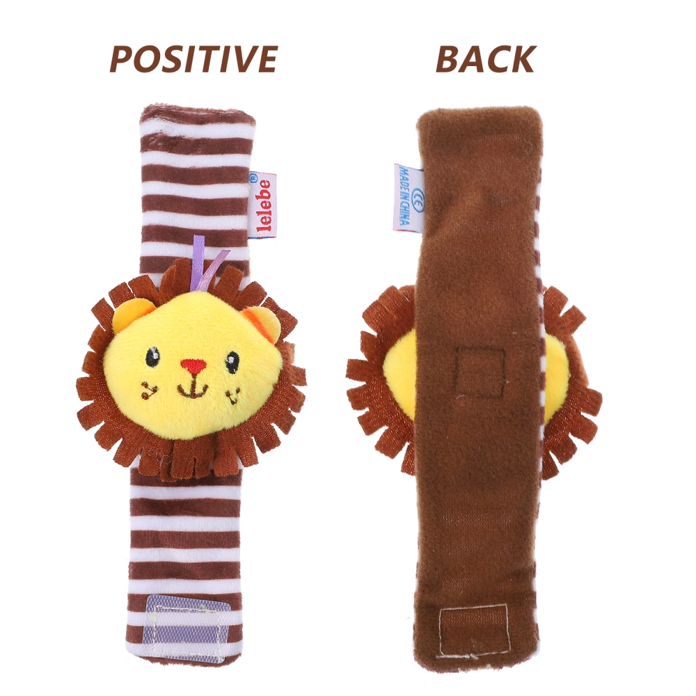 1pc Baby Wrist Bell Toys Lion Shaped Plush Bell Wrist Band Educational Toys