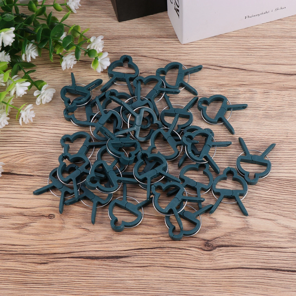 50 Pcs Dark Brown Plant and Flower Clips for Supporting Stems Vines Stalks