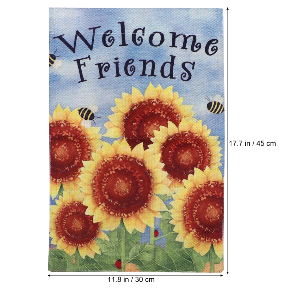 Colorful Sunflower Garden Flag Double-sided Printed Garden Flag Courtyard Hanging Flag Wall Hanging Pendant for Home Bar Cafe Shop