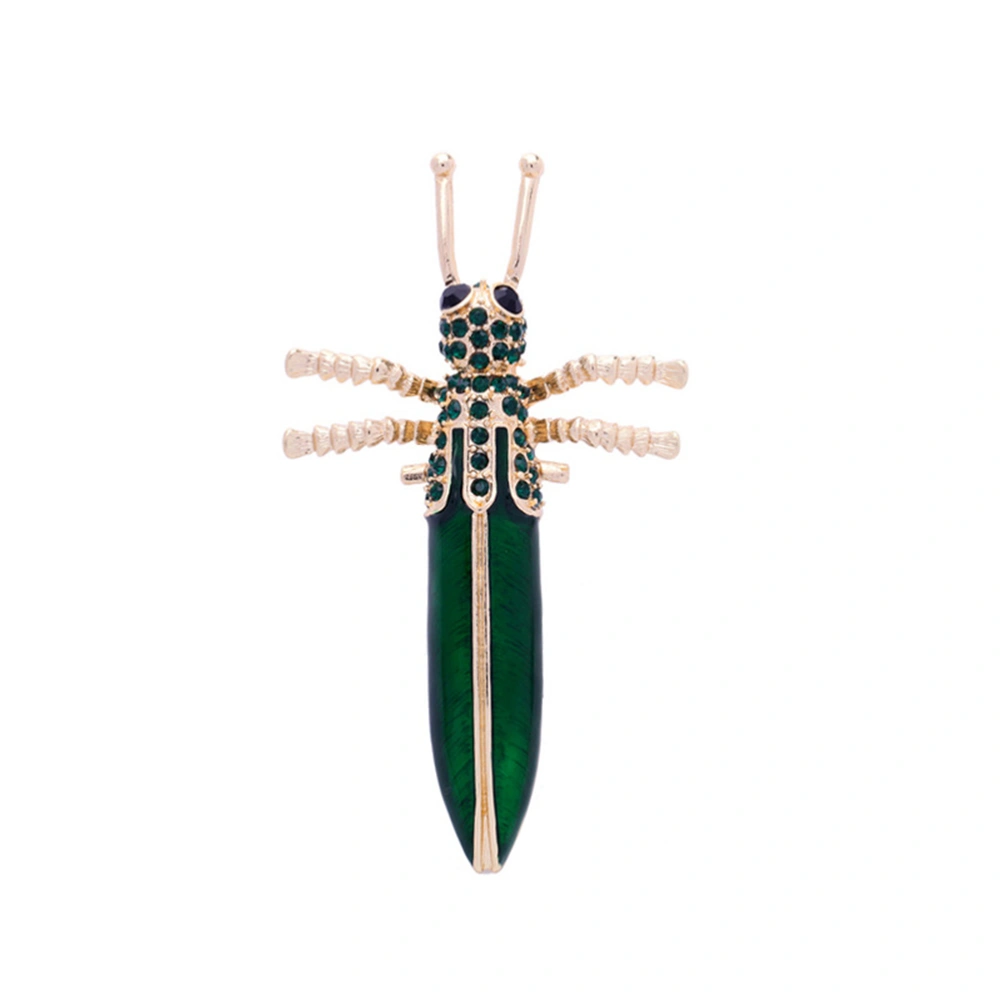 1Pc Jade Green Insect Brooch Emerald Green Insect Shaped Rhinestone Breastpin for Women Girls Ladies