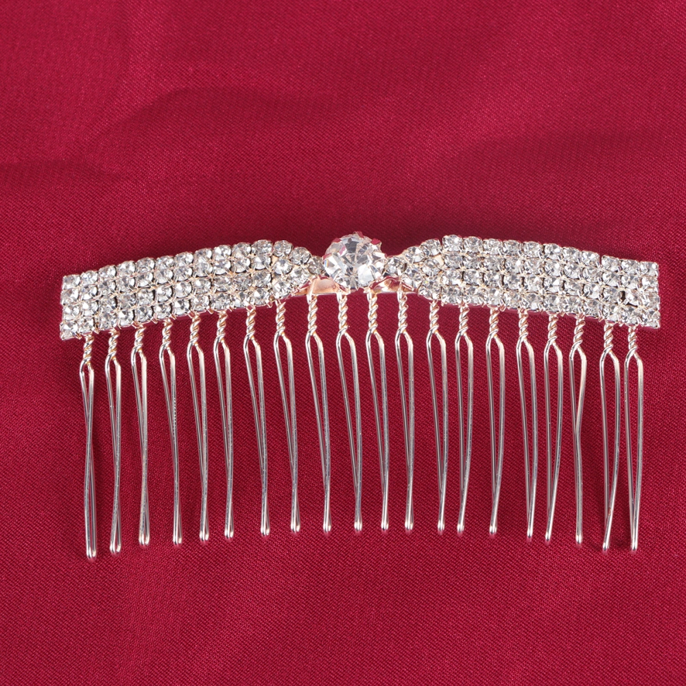 Chic Rhinestone Hair Comb Bang Hair Insert Comb Elegant Women Headdress Stylish Hairpin for Girls Women (Tie Type)