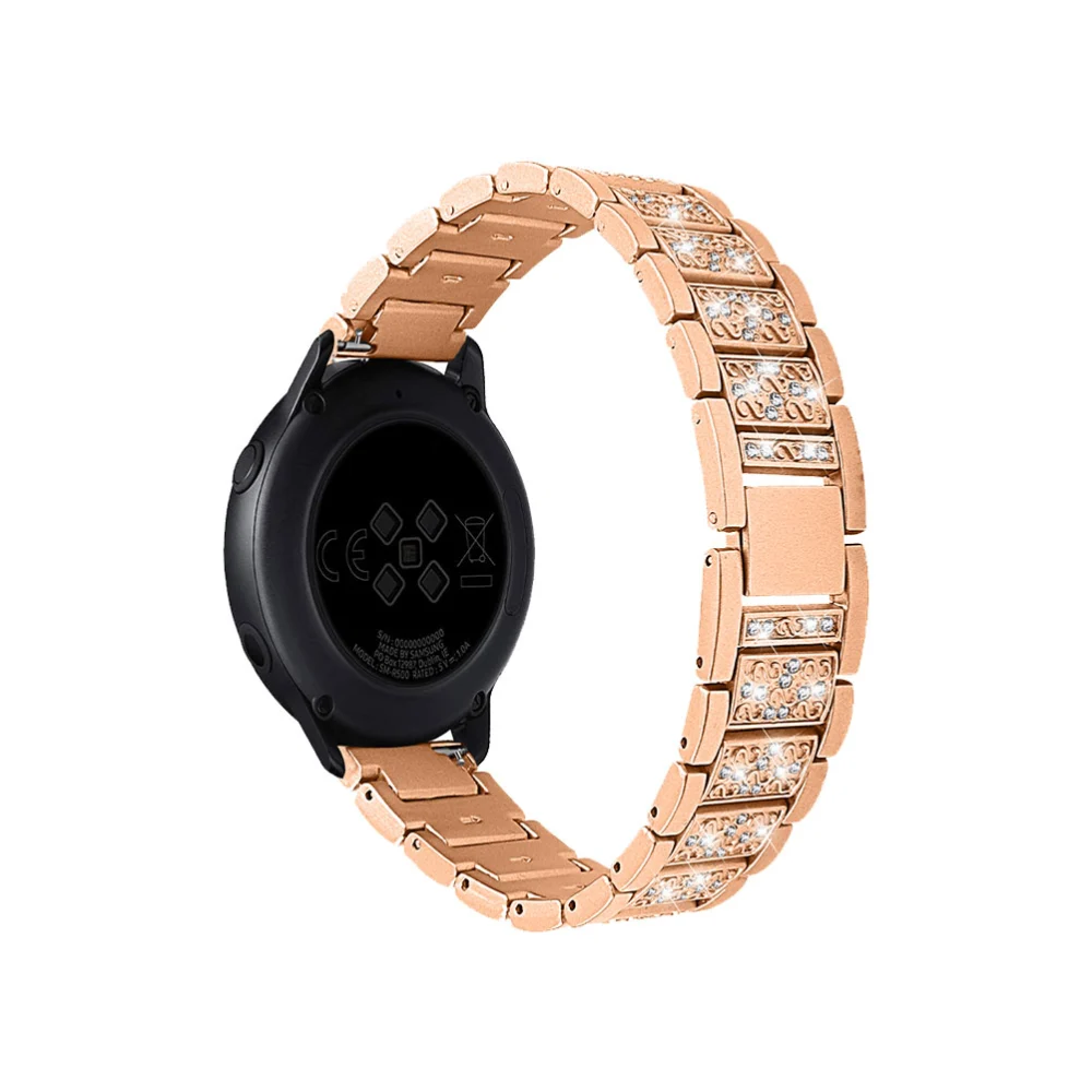 1pc Metal Watchstrap Rhinestone Watch Band Fashion Replacing Wristband Compatible for Galaxy Watch Rose Gold 2cm