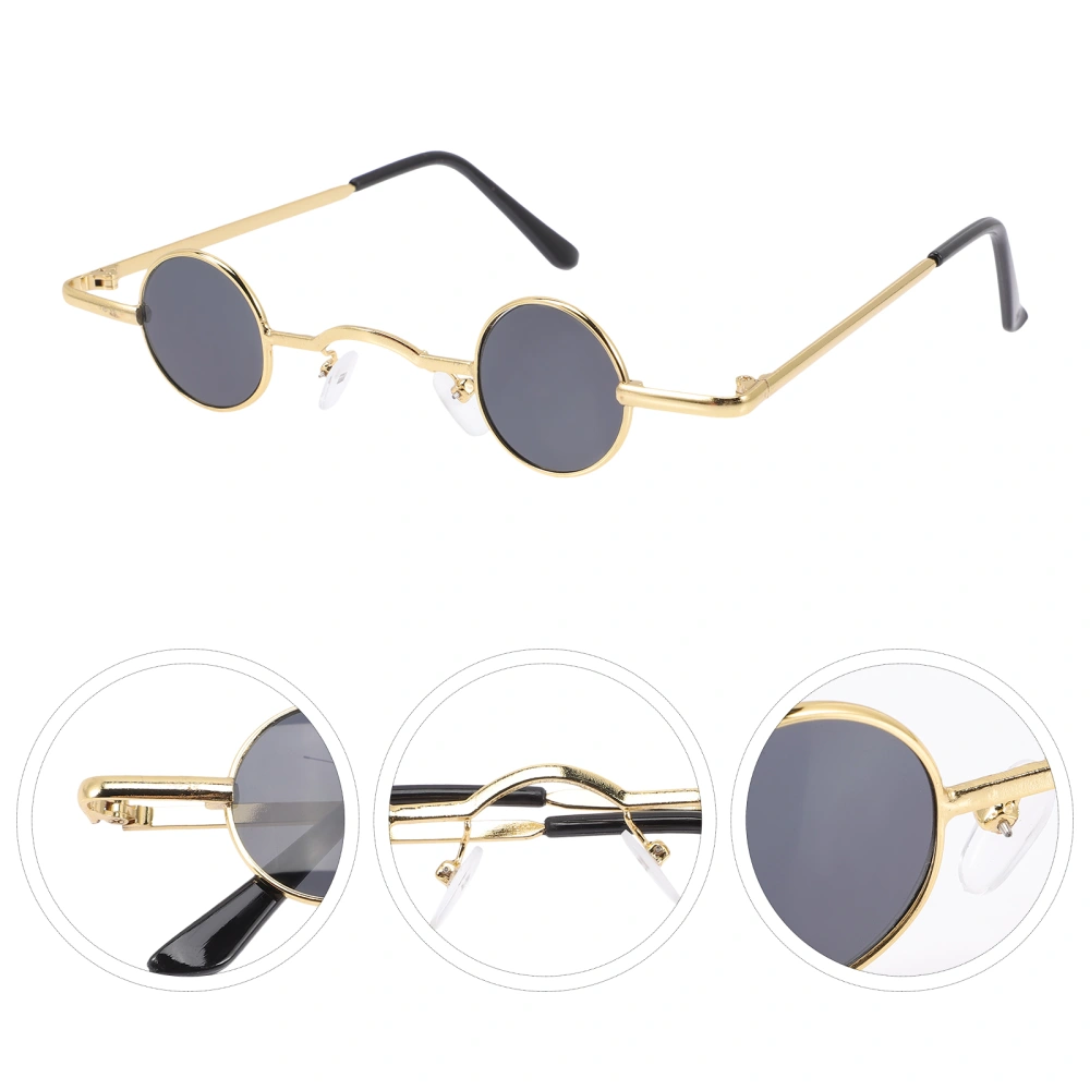 Punk Sunglasses UV Protection Round Sunglasses with Metal Circle Frame for Women Men