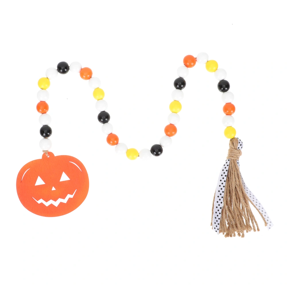 Halloween Beads String Wood Beads String Adornment Beads String Decor with Tassel