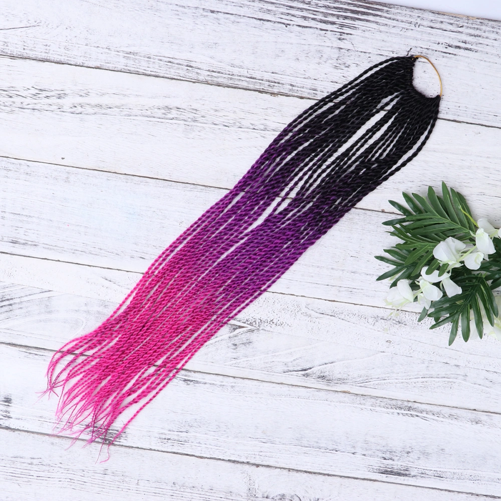 Fiber Long Ponytail Extension Gradient Color Hair Braid for Gorls Women Ladies Black Dark Purple Rose Red