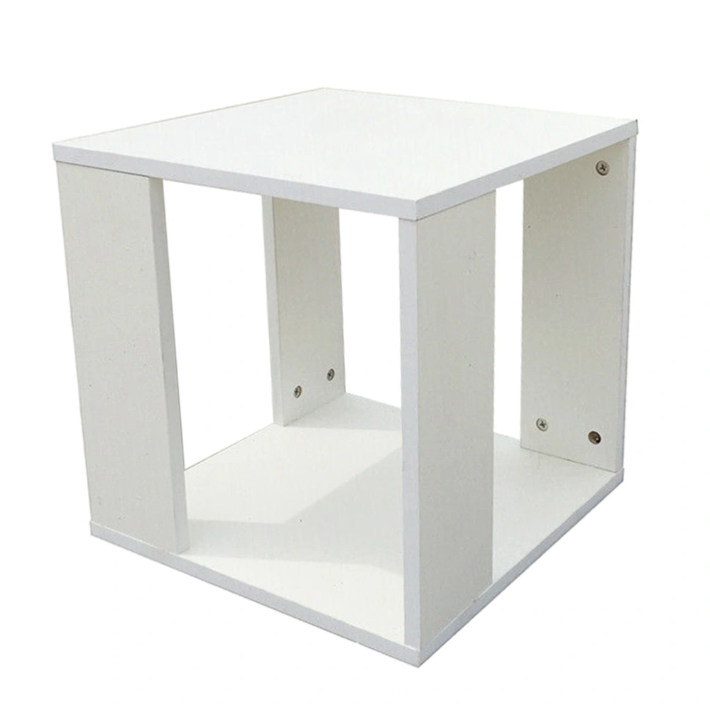 Modern Small Coffee Table Side Table Nightstand Storage Shelf for Living Room Bedroom (Warm White, 30x30x33cm)