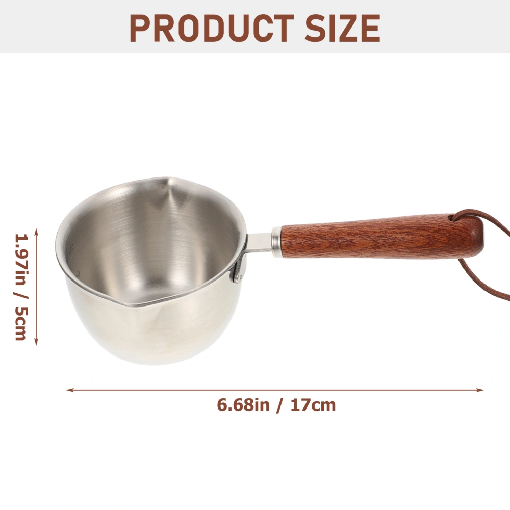 Metal Saucepan Reusable Sauce Pan Multi-use Saucepan with Wood Handle Small Saucepan