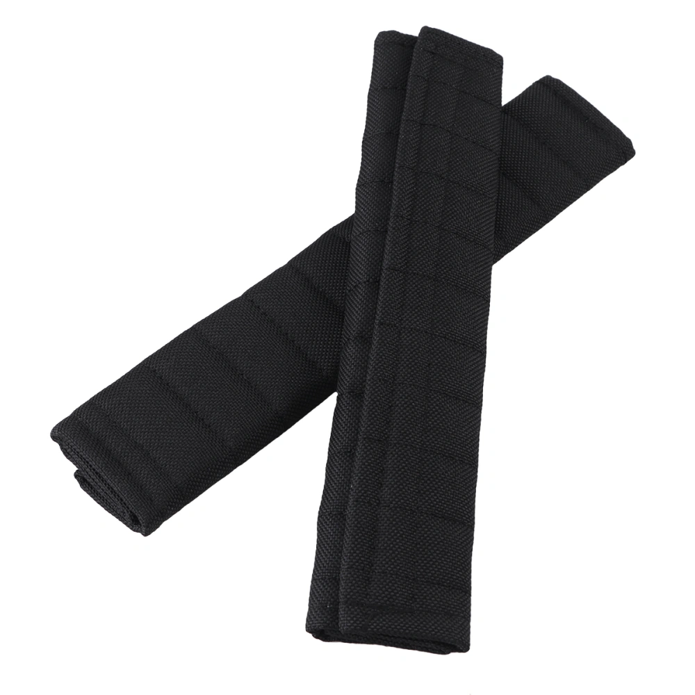 2 PCS Auto Car Seat Belt Cover Flax Seat Shoulder Pad Seatbelt Strap Cover (Black)