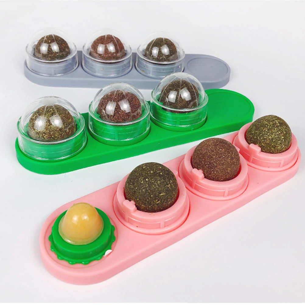 Natural Cat Mint Ball Toy 4 In 1 Catnip Ball Pets Toy Kitty Balls Kitten Chew Toys (Green)