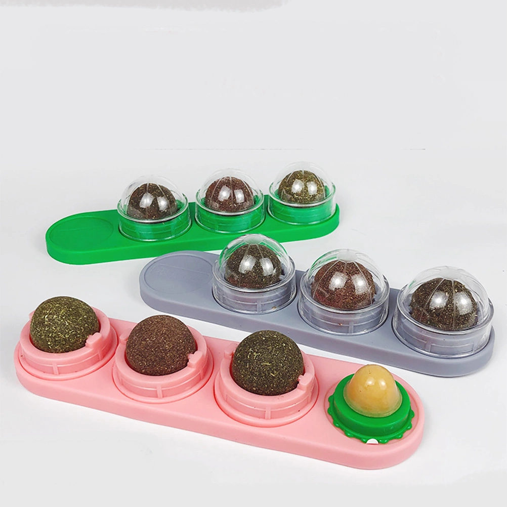 Natural Cat Mint Ball Toy 4 In 1 Catnip Ball Pets Toy Kitty Balls Kitten Chew Toys (Green)