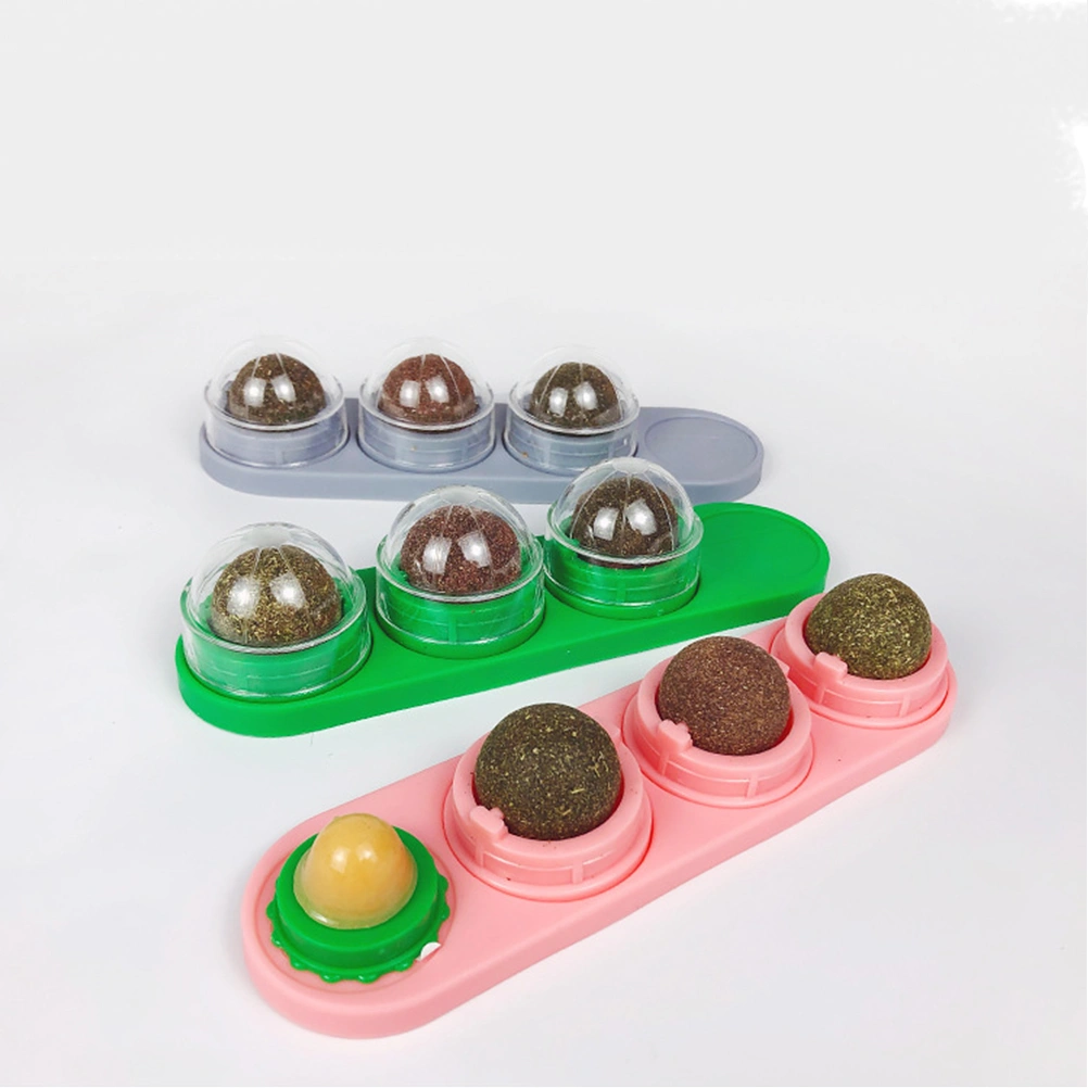 Natural Cat Mint Ball Toy 4 In 1 Catnip Ball Pets Toy Kitty Balls Kitten Chew Toys (Green)