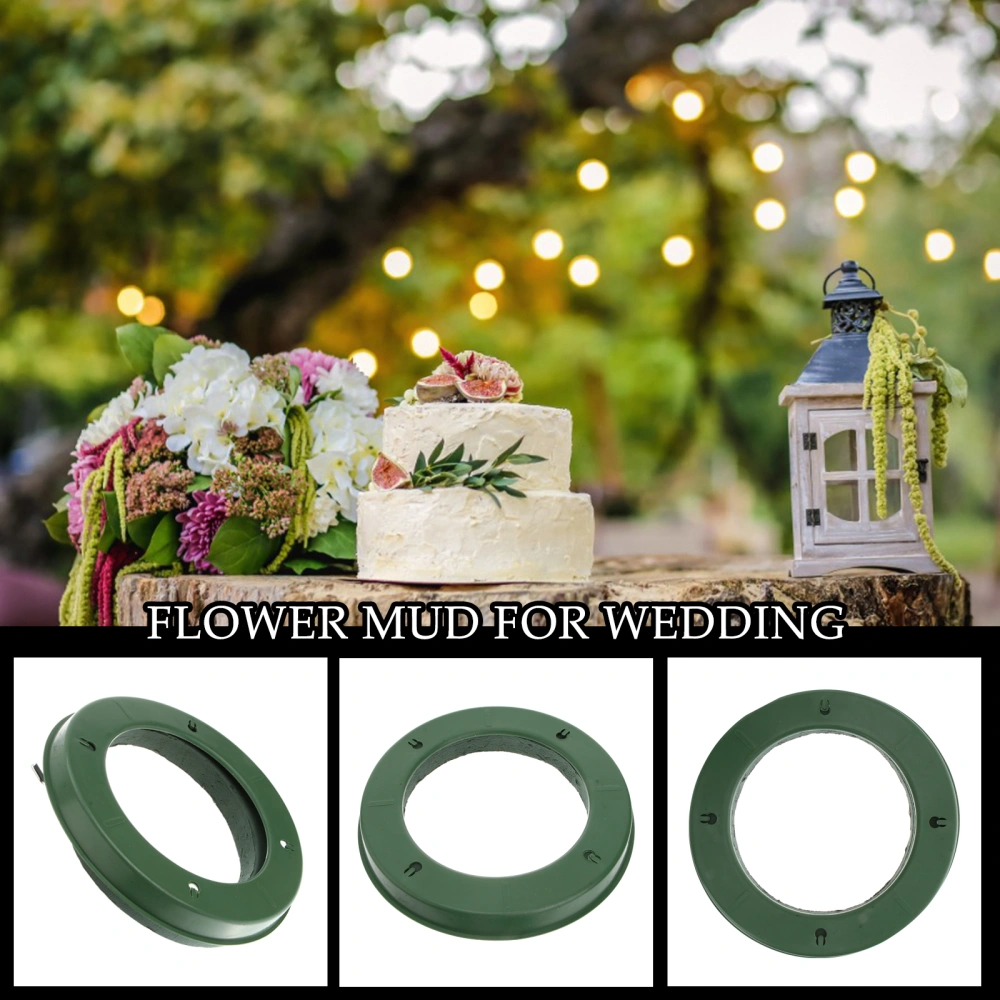 1pc Sucker Flower Mud Round Shape Hollow Wedding Car Decoration Prop (Green)