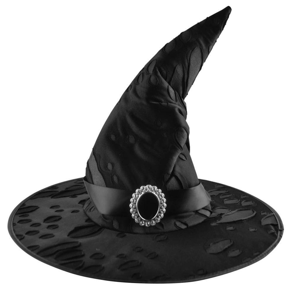 Halloween Witch Wizard Hats Party Headgear Festive Props  Cosplay Costume Accessories for Children Adult Party (Black)