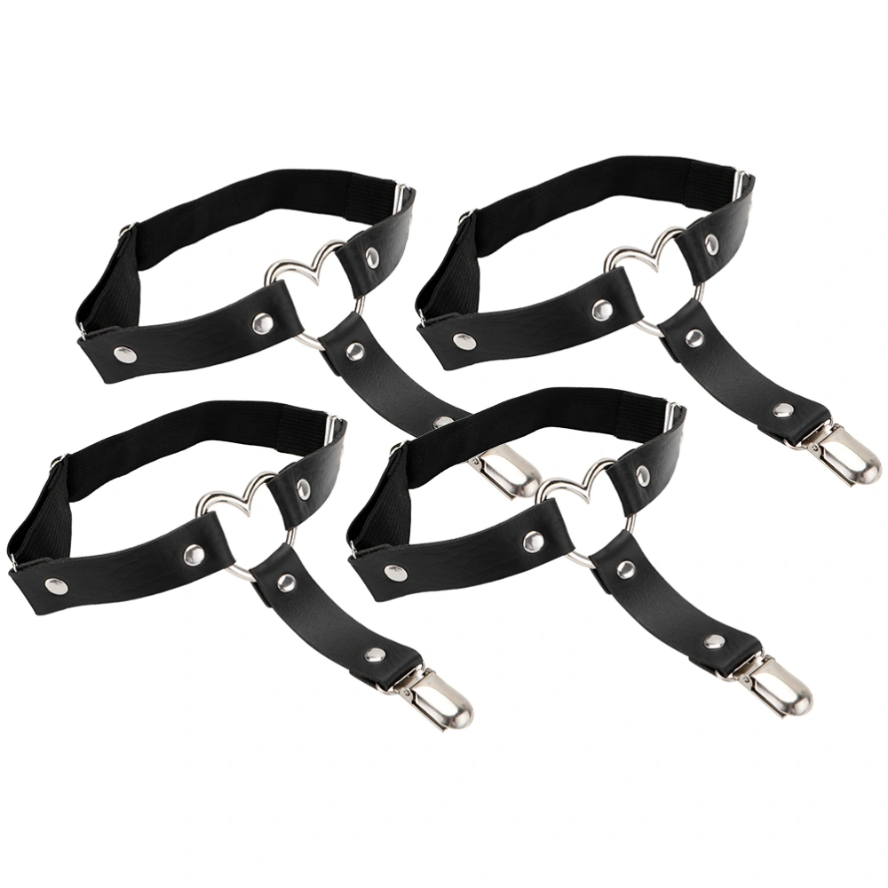 4pcs Garter Belts Adjustable Punk Style Heart Sexy Leg Harness Bondage Belts