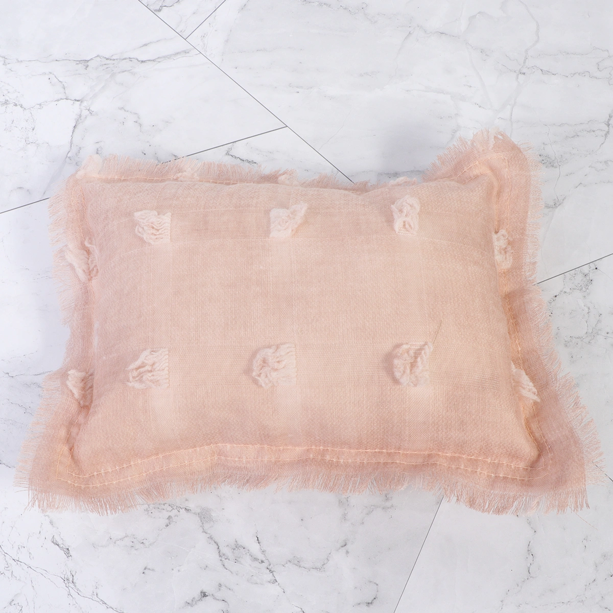 Baby Photography Costumes Cotton Linen Hat and Pose Pillow Set Shower Photo Props for Newbron Baby Infant (Pink)