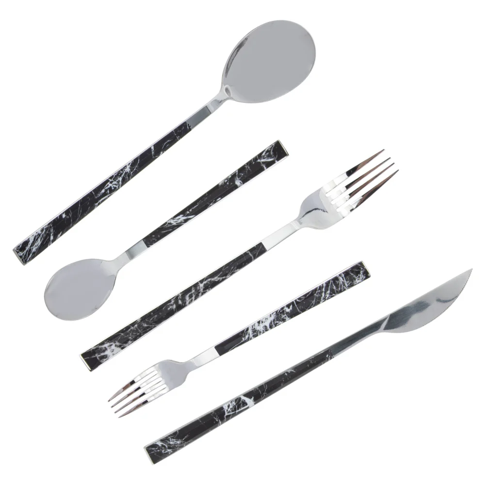 5pcs  Stainless Steel Flatware Cutlery Silverware Set Cutter Fork Spoon Utensils