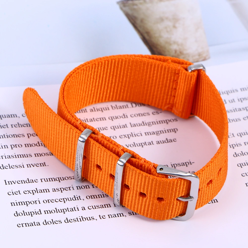 Nylon Watch Strap Replacement Heavy Duty Watch Bands Woven Wristband Strap 20mm (Orange)