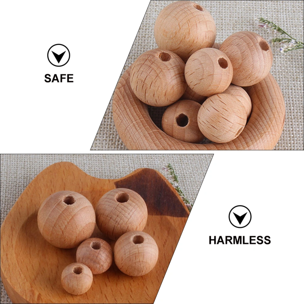 30 Pcs Wood Molar Beads Loose Beads Wood Teether Accessories DIY Material