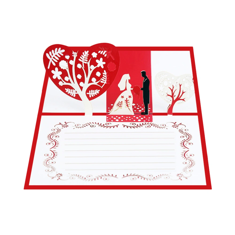 1PC Creative 3D Greeting Three-dimensional Wedding Invitation Hollow-out Wedding Greeting Cards Romantic 3D Greeting Cards