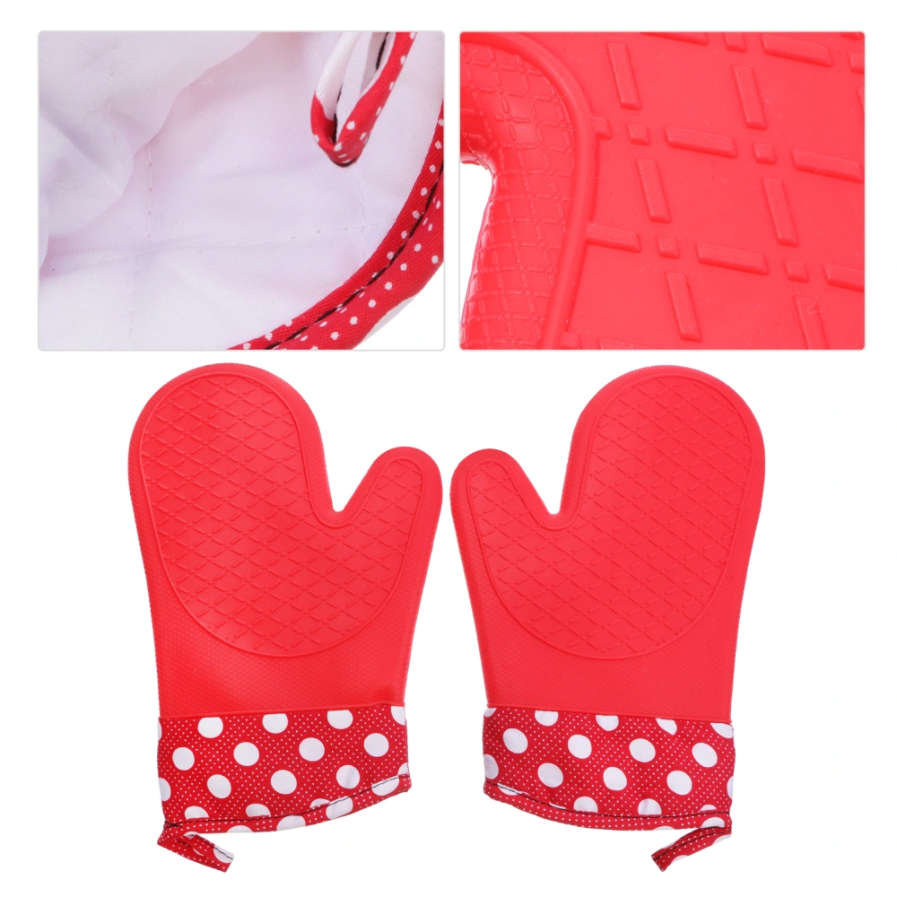 2pcs Microwave Silicone Gloves Heat Resistant Oven Mitts Cooking Gloves