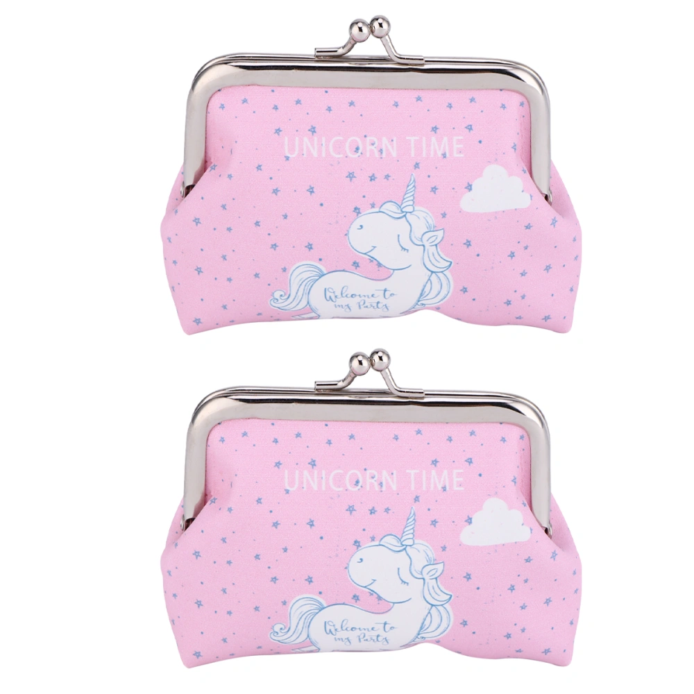 Cartoon Coin Purse Printed Mini Change Purse Small Wallet Coin Storage Pouch Pink (Pink Cloud)