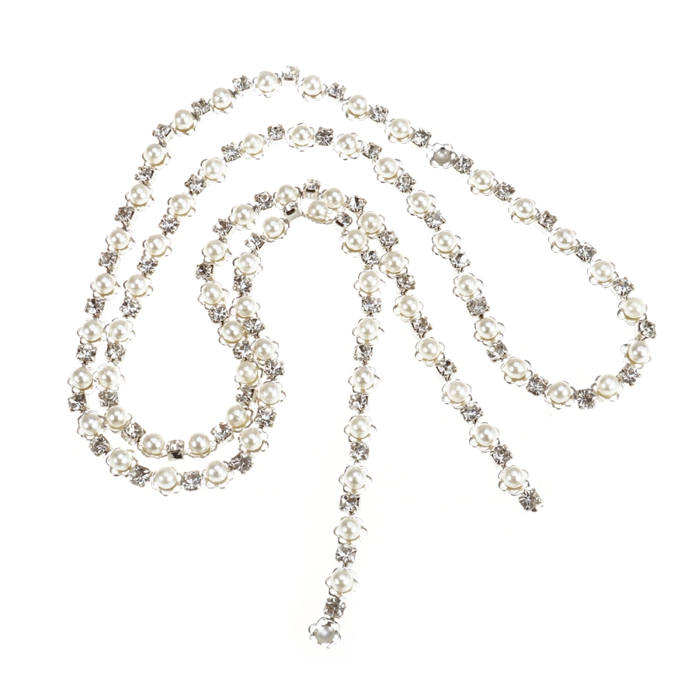 Rhinestone and Pearl Bead Chain for DIY Trim Sewing Craft - 91CM