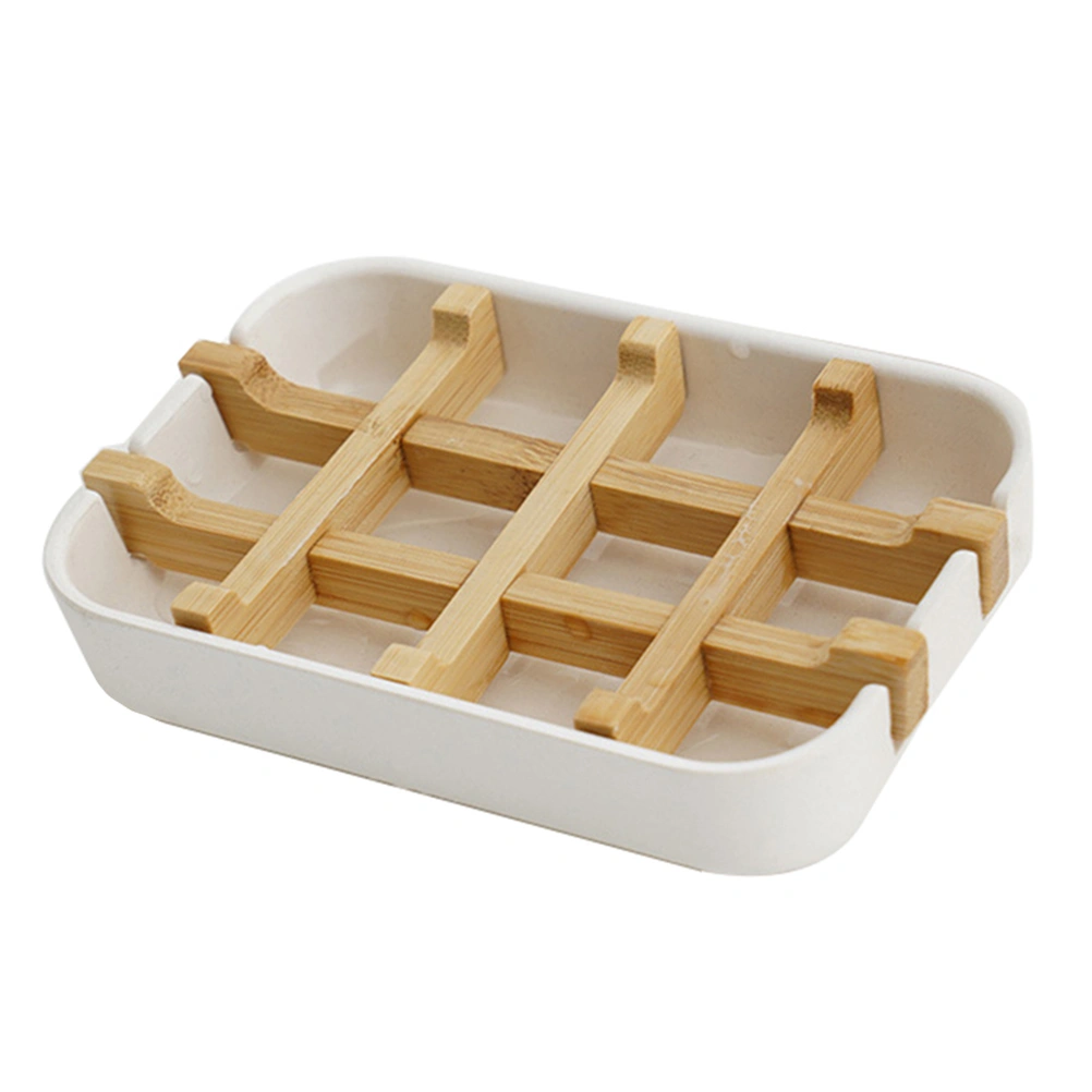 Bamboo Drain Soap Dish Soap Box Detachable Bathroom Soap Tray Holder Storage