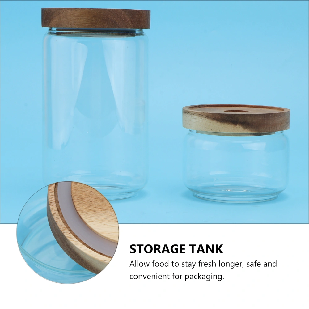 2pcs Transparent Sealed Bottle Sealed Jar Food Container Storage Jar for Kitchen