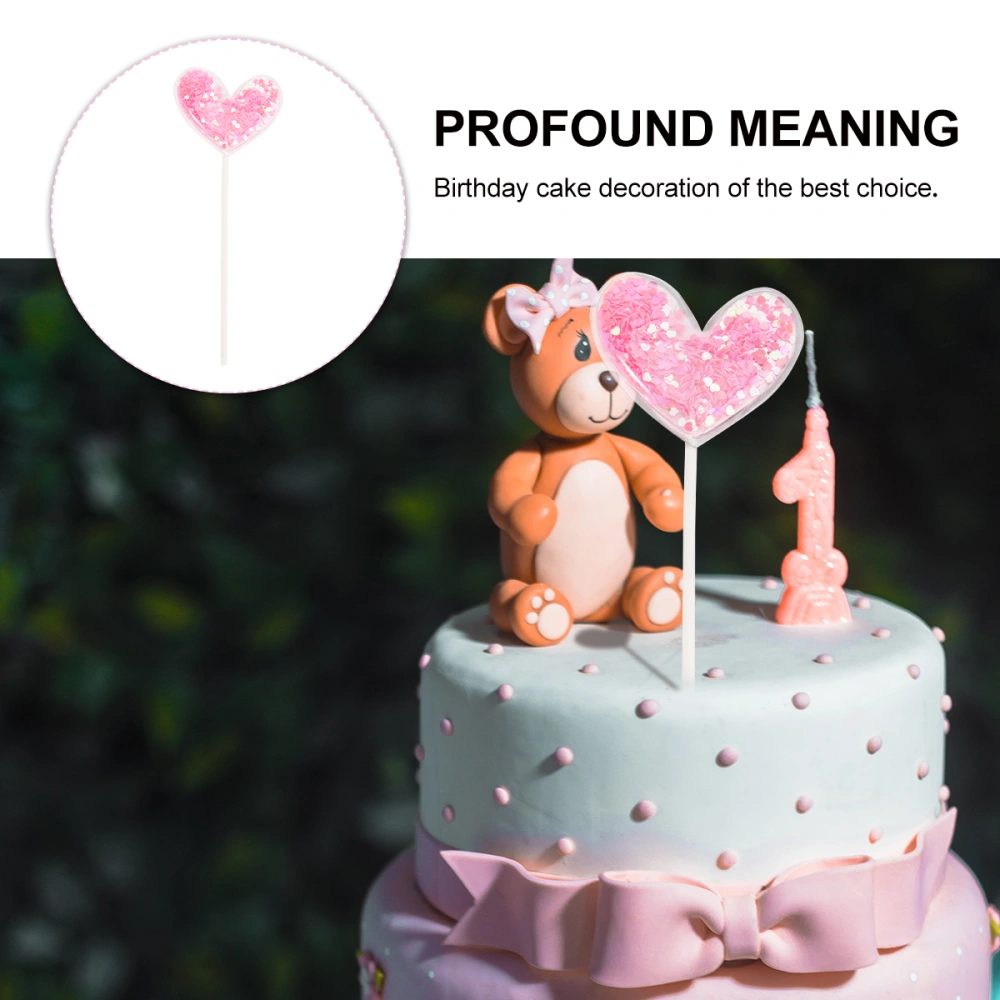 6pcs/Package Cake Decoration Loving Heart Shape Birthday Cake Insert