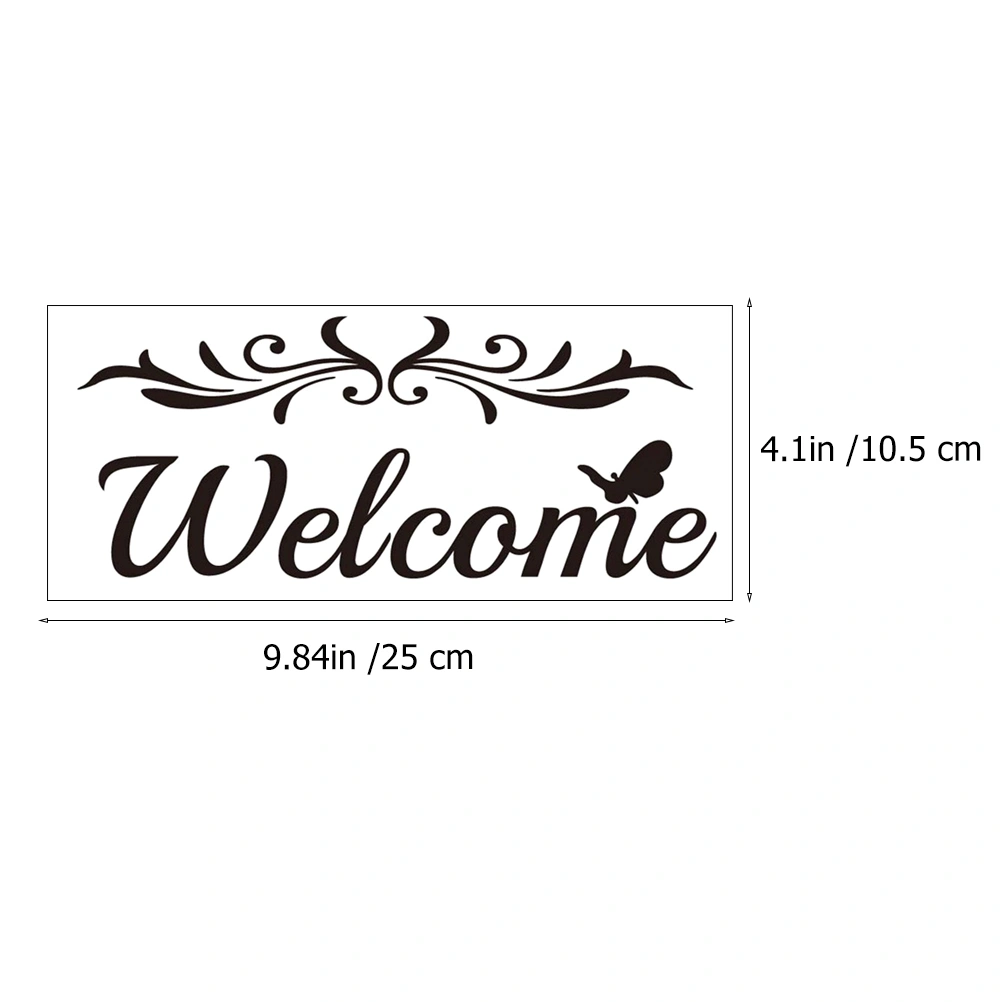 2pcs Welcome Wall Stickers Welcome Decals PVC Stickers Decorative Wall Sticker
